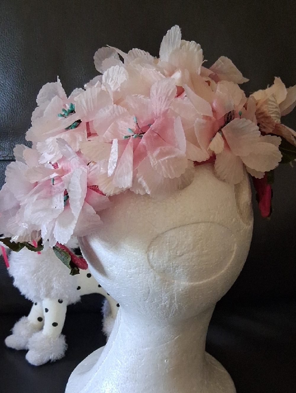 Vintage Pink Floral Hat 1960's - Picture 2 of 7